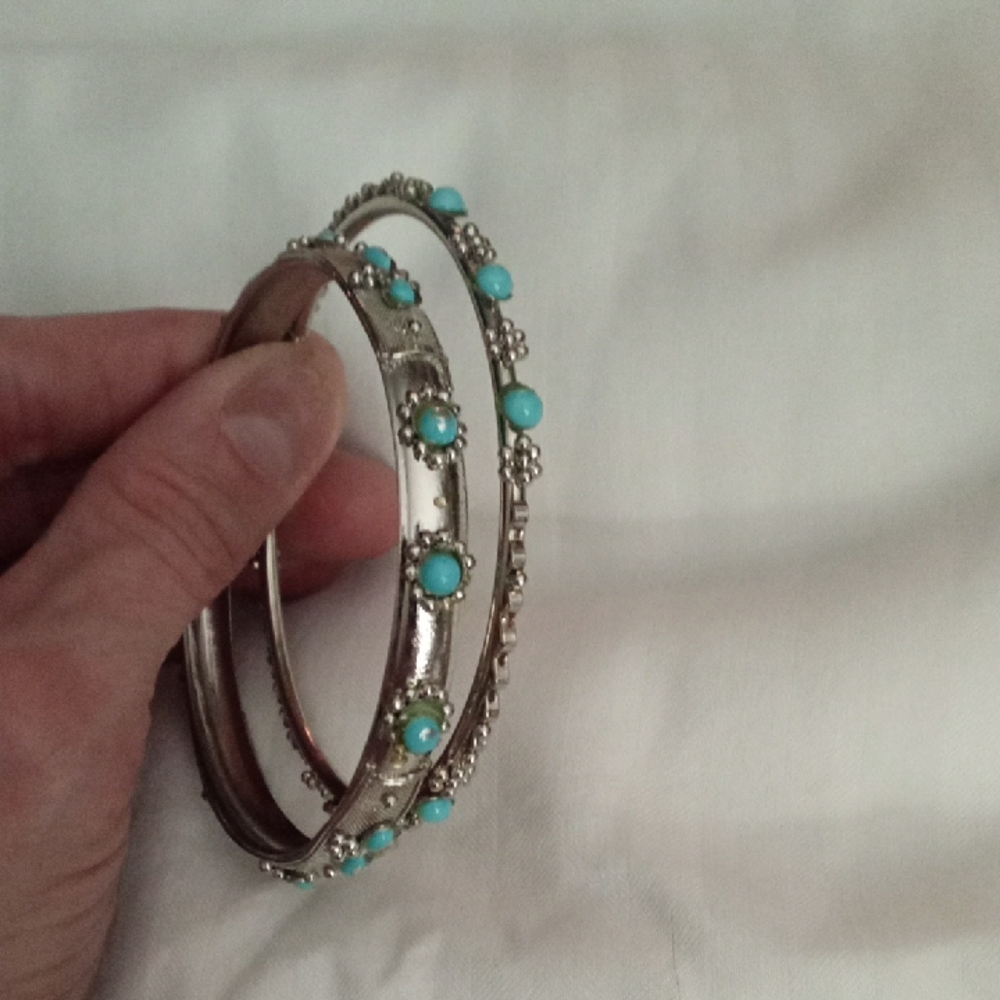 Turquoise Silver Bangles